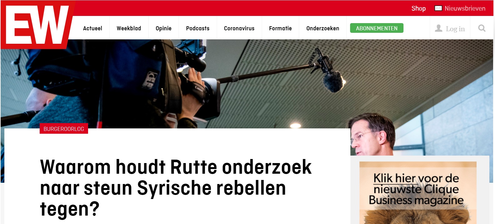 Szélsőséges szíriai fegyveres csoportokat támogatott Mark Rutte