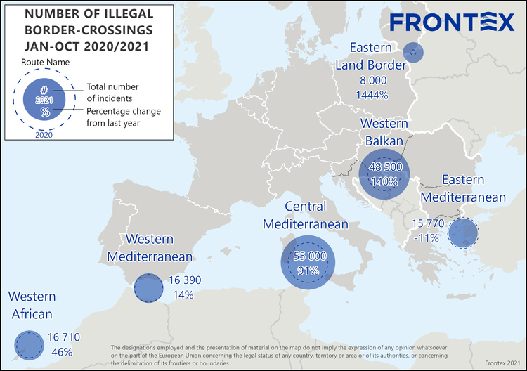 70 százalékkal nőtt a Frontex adatai alapján a migrációs nyomás az EU-ban egy év alatt