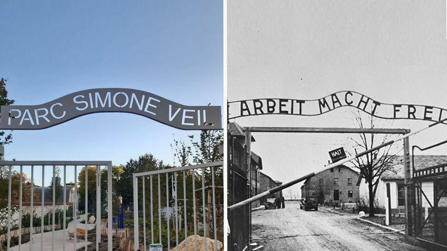 Auschwitzra emlékeztető feliratot helyeztek el a holokauszt túlélő politikusról elnevezett park kapujára